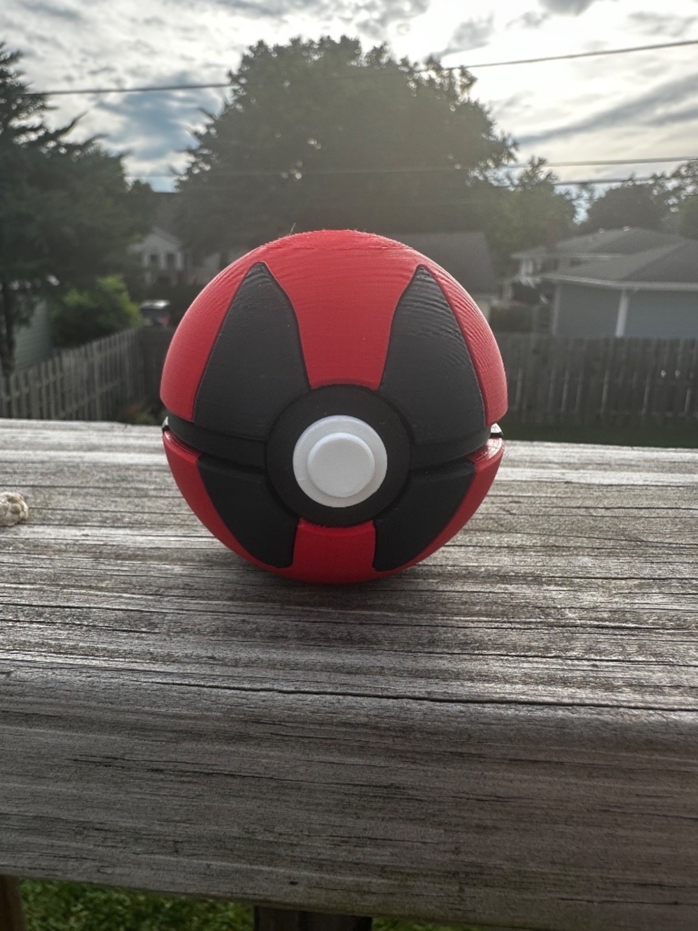 Red & Black Cherished Collector Sphere Display – 3D Printed Event Orb